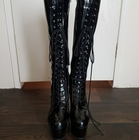 pleaser boots flamingo